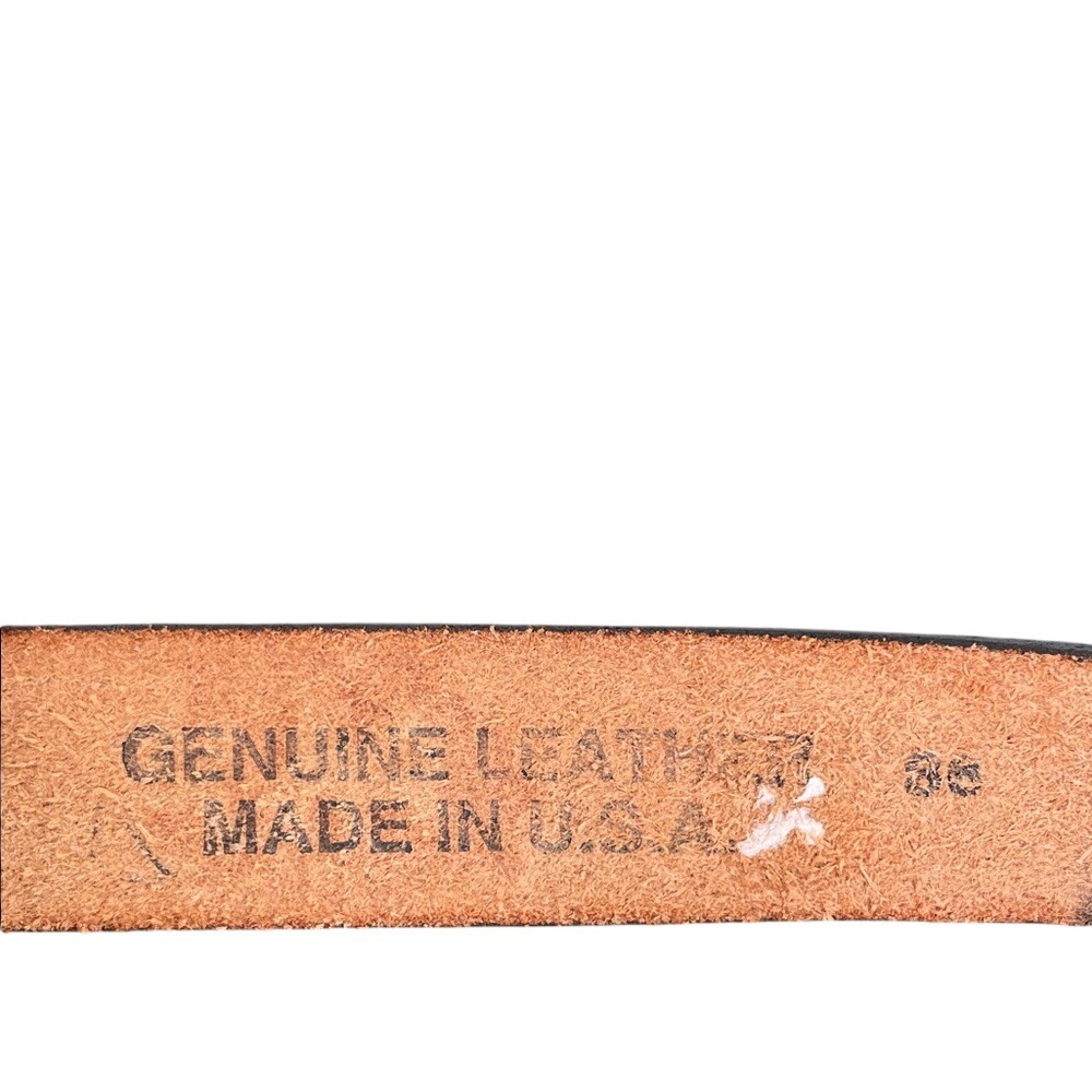 Budweiser King of Beers Mens Brown Leather Belt Eagle Buckle Made in USA Size 36 - Picture 3 of 11